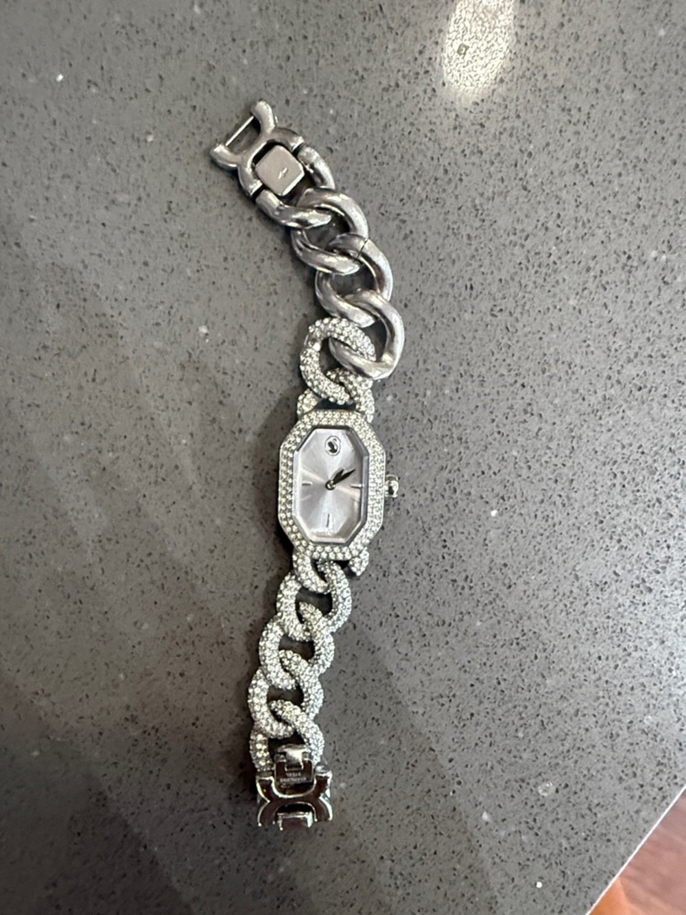 Swarovski Silver Crystal Chain-Link Bracelet Watch WORN ONCE!
